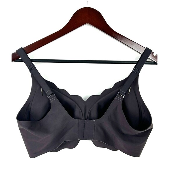 Horisun Bras for Women No Underwire V Neck Scalloped Wireless Sz 2XL Charcoal R1 - Picture 5 of 9